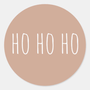Ho Ho Ho Christmas. Light Terracotta Holiday Santa Classic Round Sticker