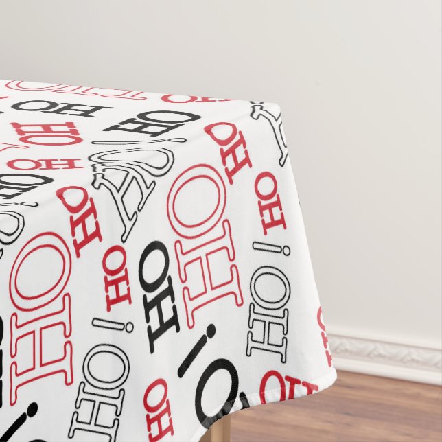 Ho Ho Ho Christmas Modern Typography Pattern Tablecloth (In Situ)