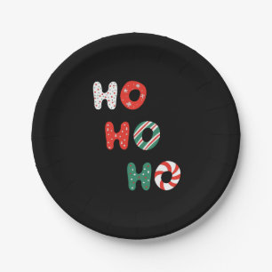 Ho Ho Ho Christmas Paper Plates