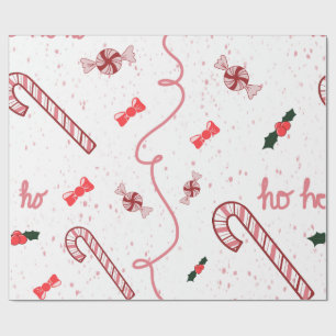 Ho ho ho Christmas paper with candy canes 