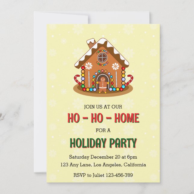 Ho-Ho-Ho Christmas Party Invitation (Front)
