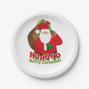 Ho ho ho Christmas party Santa paper plate