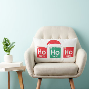 Ho Ho Ho Christmas Periodic Table Nerd Humour Lumbar Cushion