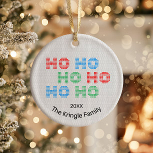 Ho Ho Ho Christmas Photo Ceramic Ornament