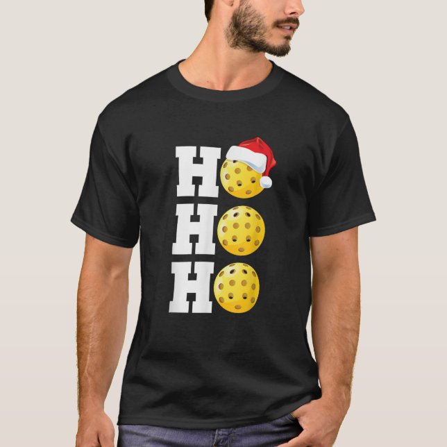 Ho Ho Ho Christmas Pickleball Funny Xmas Mens Wome T-Shirt (Front)