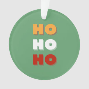 Ho Ho Ho Christmas, Retro Colourful Christmas Art Ornament