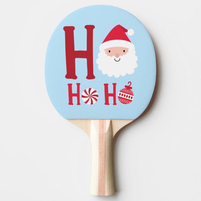 Ho Ho Ho Christmas Santa Festive Winter Holidays Ping Pong Paddle (Front)