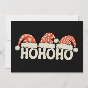 Ho Ho Ho Christmas Santa Hat Xmas Holiday Season Card