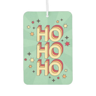 Ho ho ho christmas seasonal text and stars car air freshener