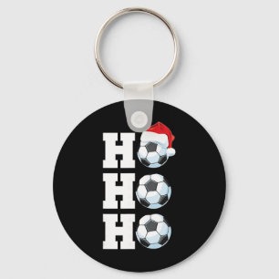 Ho Ho Ho Christmas Soccer Byll Santa Hat Funny Soc Key Ring