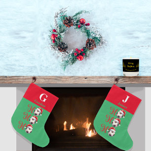 Ho Ho Ho Christmas Soccer Football Large Christmas Stocking