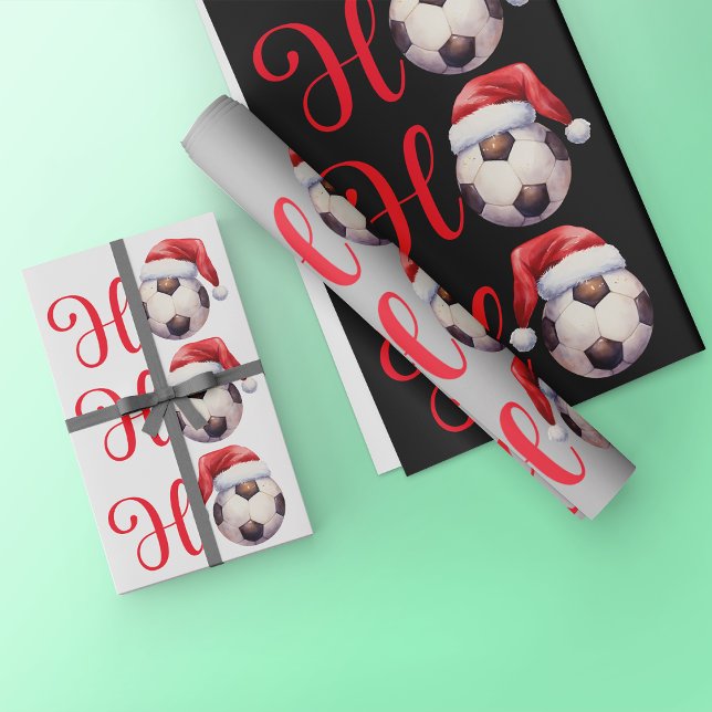 Ho Ho Ho Christmas Soccer / Football Wrapping Paper Sheet (Creator Uploaded)