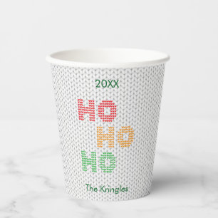 Ho Ho Ho Christmas Sweater Typography Paper Cups