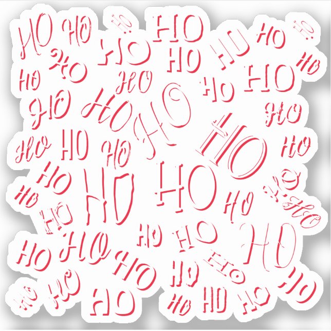 HO HO HO Christmas text pattern white green red (Front)