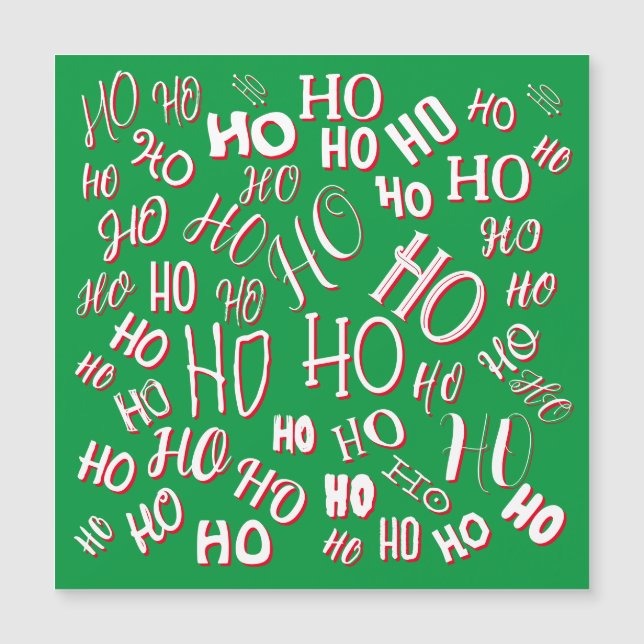 HO HO HO Christmas text pattern white green red (Front)