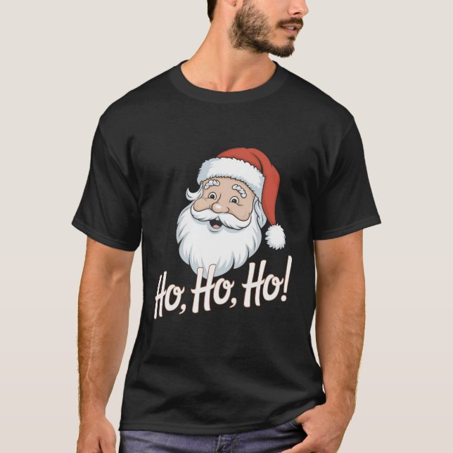 Ho, Ho, Ho Christmas-themed eye-catching t-shirt  (Front)