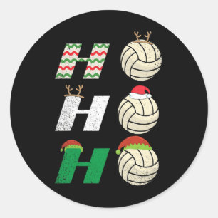 Ho Ho Ho - Christmas Volleyball Team Player Enthus Classic Round Sticker