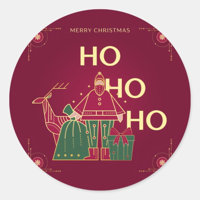 Ho ho ho  classic round sticker (Front)