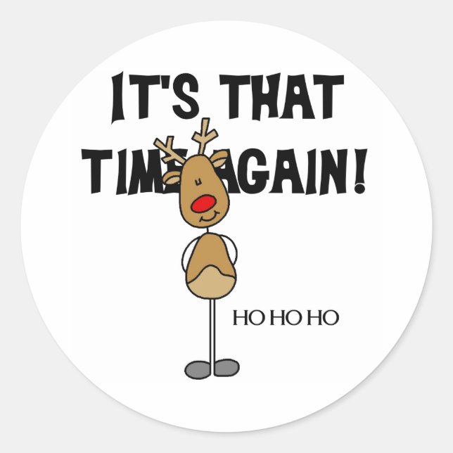 Ho Ho Ho Classic Round Sticker (Front)