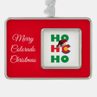 Ho Ho Ho Colorado Silver Plated Framed Ornament