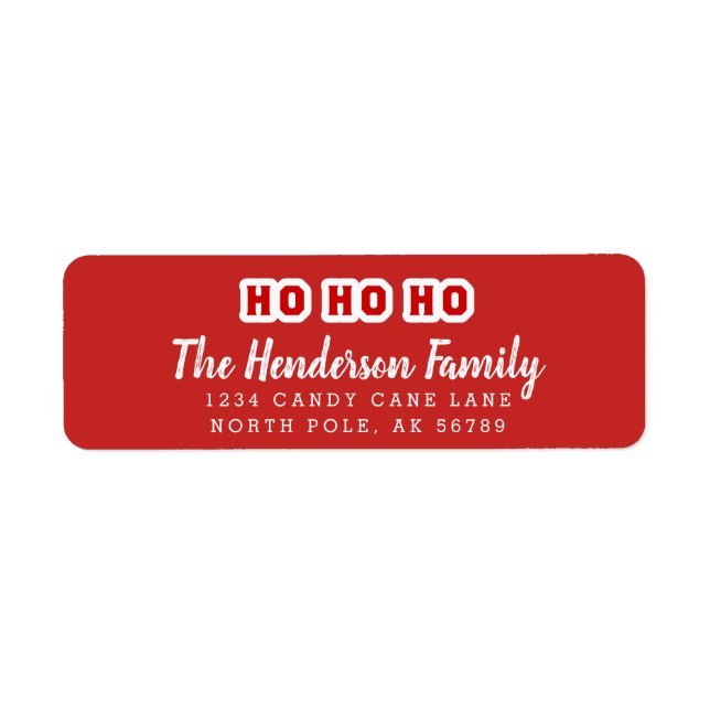 HO HO HO Custom Address Return Address Label (Front)