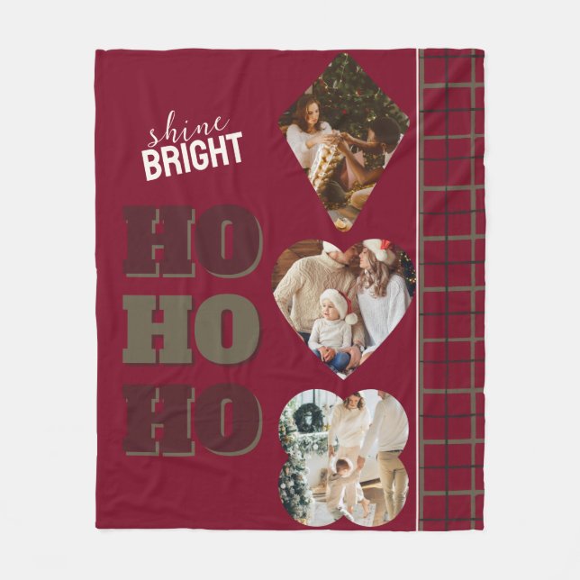HO HO HO Custom Fleece Blanket (Front)