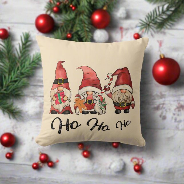 Ho Ho Ho ! Cute Nordic Gnomes Christmas  Cushion (Creator Uploaded)