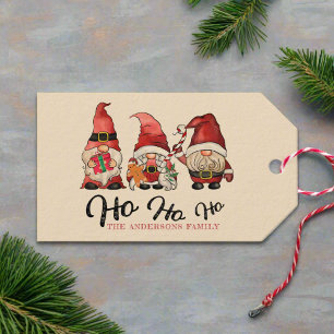 Ho Ho Ho! Cute Nordic Gnomes Christmas  Gift Tags