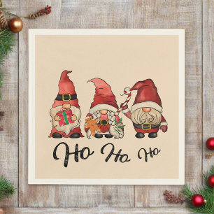 Ho Ho Ho ! Cute Nordic Gnomes Christmas  Napkin