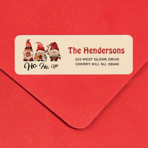 Ho Ho Ho ! Cute Nordic Gnomes  Return Address Label