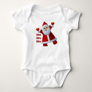 HO! HO! HO! Cute Santa Claus Merry Christmas Baby Bodysuit
