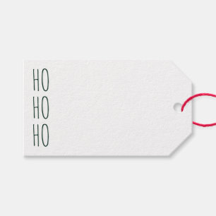 Ho Ho Ho dark green blank handwritten Christmas Gift Tags