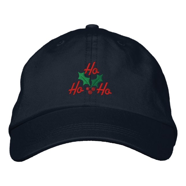 Ho Ho Ho Embroidered Hat (Front)