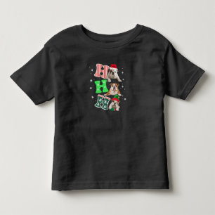 Ho Ho Ho English Bulldog Santa Reindeer Christmas Toddler T-Shirt