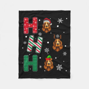 Ho Ho Ho Er Spaniel Dog Lover Christmas Santa Elf  Fleece Blanket