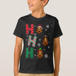 Ho Ho Ho Er Spaniel Dog Lover Christmas Santa Elf  T-Shirt