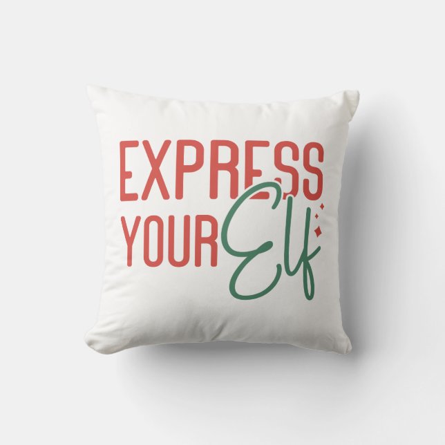 Ho Ho Ho Express Your Elf Christmas Cushion (Front)