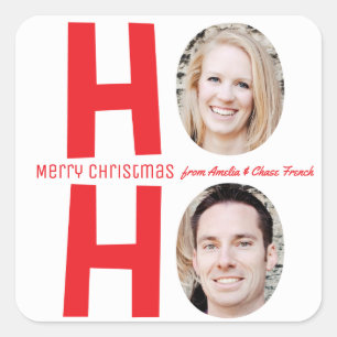 Ho Ho Ho Family Photo Christmas Sticker