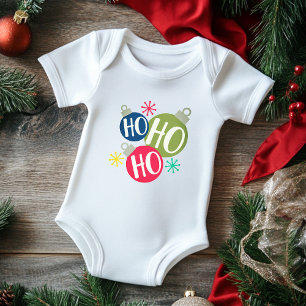 Ho Ho Ho Festive Christmas Xmas Family Matching Baby Bodysuit