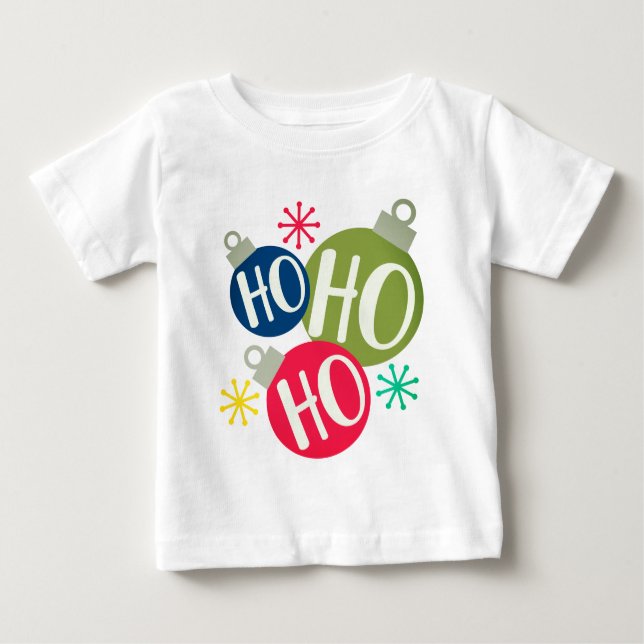 Ho Ho Ho Festive Christmas Xmas Family Matching Baby T-Shirt (Front)