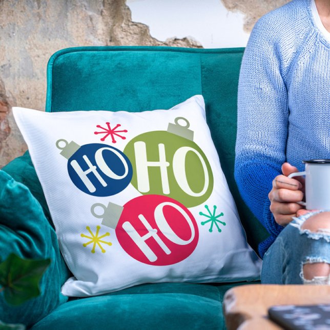 Ho Ho Ho Festive Christmas Xmas Modern Holiday Cushion (Creator Uploaded)