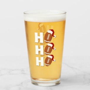 Ho Ho Ho Football   Funny Christmas Season Humor Glass