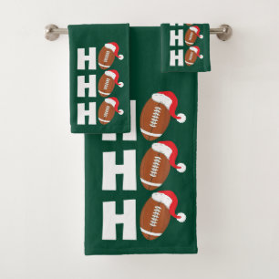 Ho Ho Ho Football   Funny Christmas Season Humour Bath Towel Set