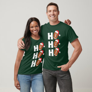 Ho Ho Ho Football Funny Christmas Season Humour T-Shirt