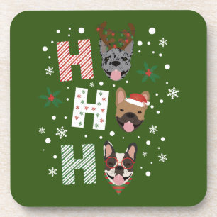 Ho Ho Ho French Bulldog Merry Christmas Coaster
