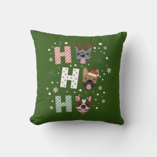 Ho Ho Ho French Bulldog Merry Christmas Cushion