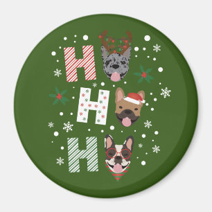 Ho Ho Ho French Bulldog Merry Christmas Magnet
