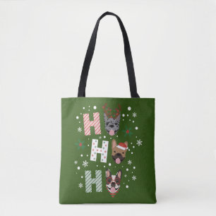 Ho Ho Ho French Bulldog Merry Christmas Tote Bag