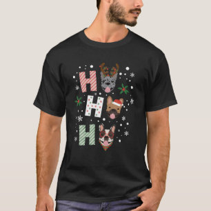 Ho Ho Ho French Bulldogs Christmas Frenchie Cute D T-Shirt