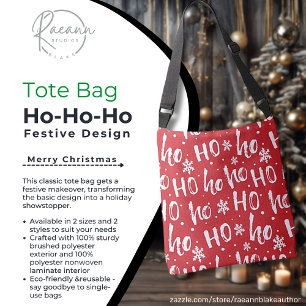 Ho-Ho-Ho Fun Christmas Design Tote Bag